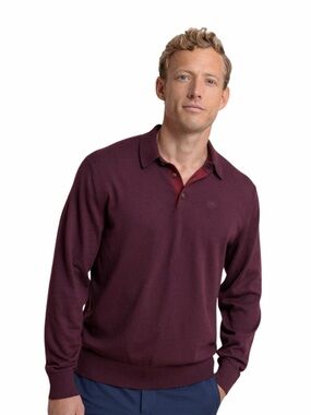 NWT Southern Tide Woodville Jade Merlot Red Sweater Polo